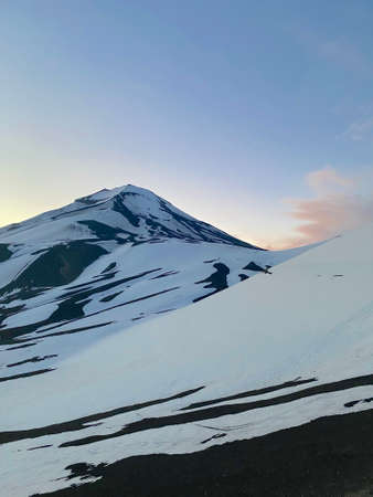 the view of the great snowy volcano from different pointsの写真素材
