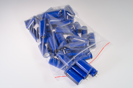 Pack of blue capacitors