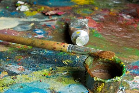 brush and oilの写真素材