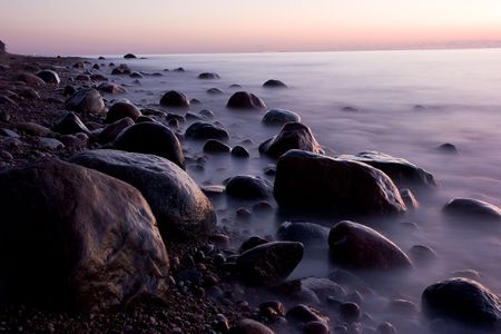 Sea and stonesの写真素材