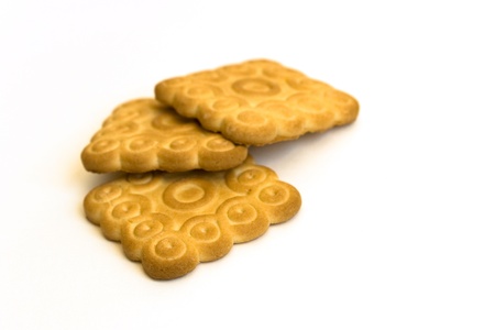freshly baked cookies on white backgroundの写真素材
