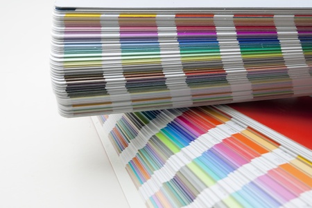 Detail of color scale on white backgroundの写真素材