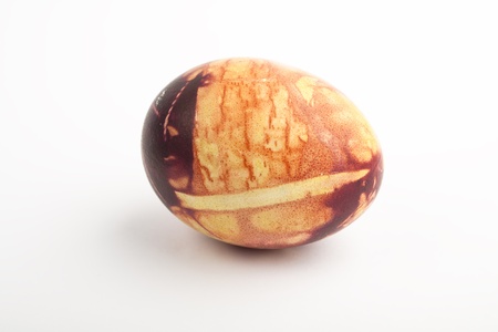 Hand painted easter egg on whiteの写真素材