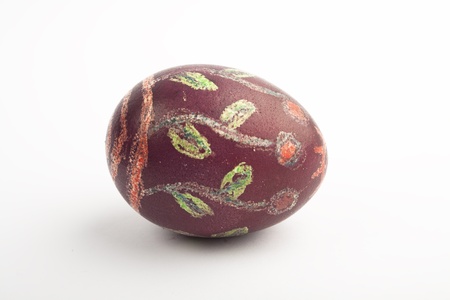 Hand painted easter egg on whiteの写真素材