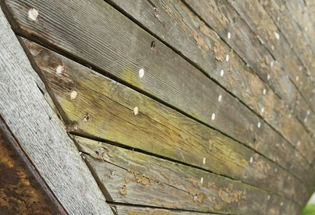 Detail of old abandoned wooden boatの写真素材