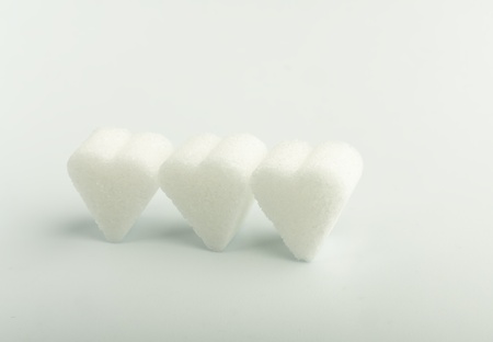 lump sugar on the gray background