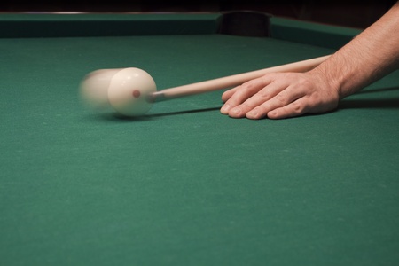 The start of the game of pool (billiard). Episode of pool game playの写真素材