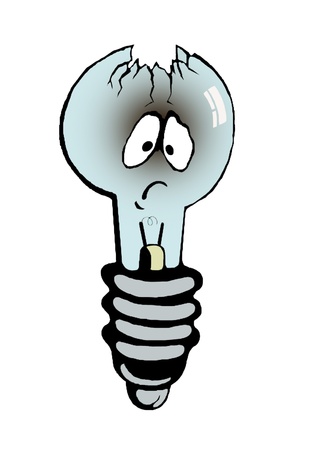 Old and sad lamp isolated in whiteの写真素材