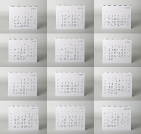 Calendar. Two thousand fifteen year calendar. Collage.の写真素材