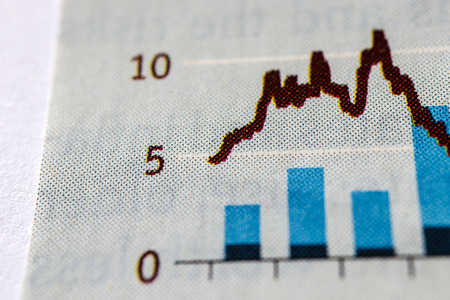Graphs and Charts. Flowcharts. Statistic - number five. Macro. Blue color.の写真素材