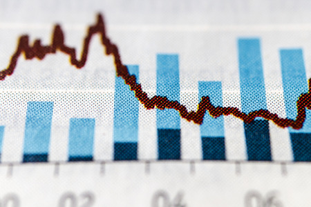 Graphs and Charts. Flowcharts. Statistic. Macro. Blue color.の写真素材