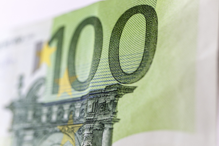 One hundred euro. European currency. Money as background. Macro.の写真素材