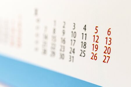 Calendar sheet. Calendar of the year two thousand nineteen. October.