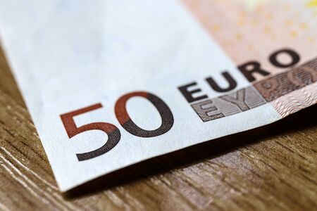 Fifty euro. European currency. Money as background. Macro.