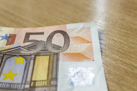Fifty euro. European currency. Money as background. Macro.