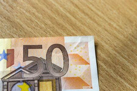 Fifty euro. European currency. Money as background. Macro.