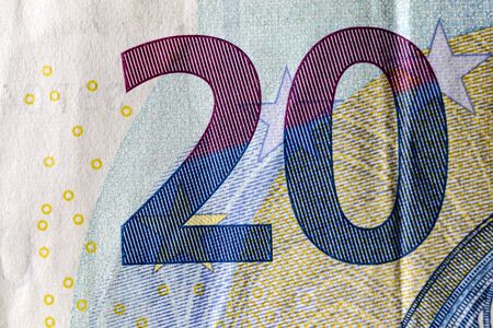 Twenty euro. European currency. Money as background. Macro.の写真素材