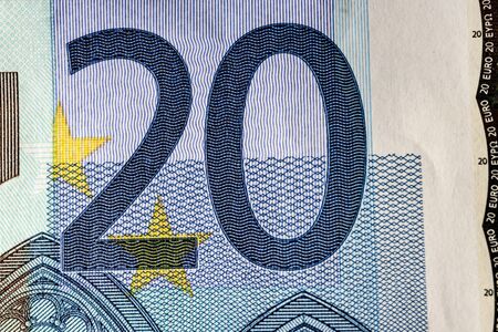 Twenty euro. European currency. Money as background. Macro.の写真素材