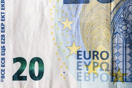 Twenty euro. European currency. Money as background. Macro.の写真素材