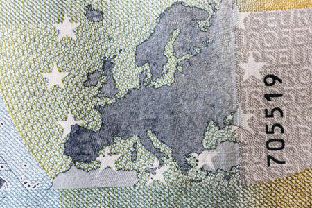 Five euro. European currency. Money as background. Macro.の写真素材