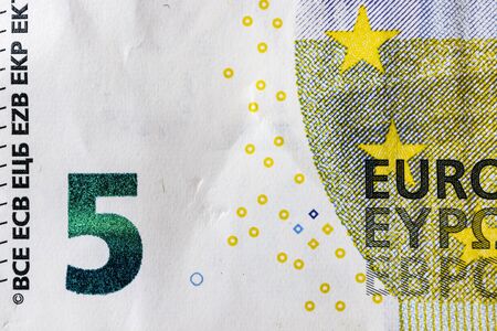 Five euro. European currency. Money as background. Macro.の写真素材