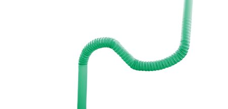 Plastic straw isolated on white background.の写真素材