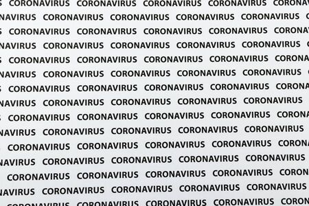 Black plain text on white paper about coronavirus outbreak. COVID-19 crisis concept. Text about Coronavirus.の写真素材