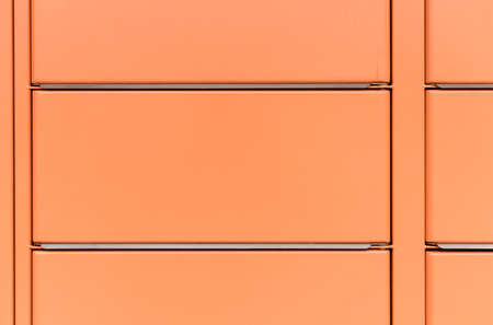 Post office box. Orange post box for rentals. Post box lockers for parcels that the recipient can pick up there. Pack station.の写真素材