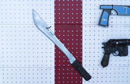 Borneo machete on the wallの写真素材