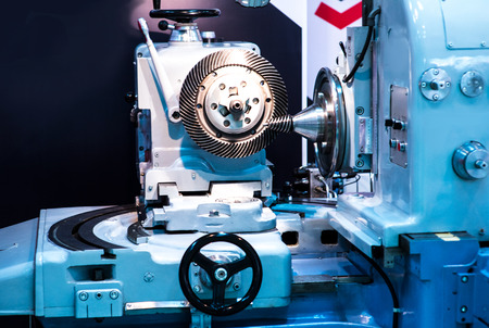 Metalworking CNC milling machine. Cutting metal modern processing technology. Small depth of field....