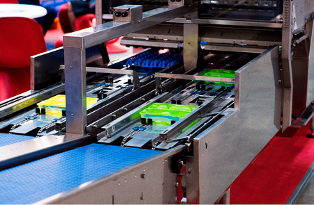 eggs production line without eggsの写真素材