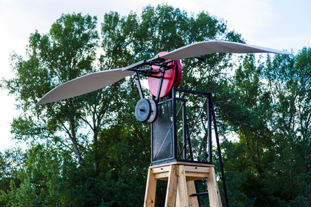 flying machine models of Leonardo da Vincis scientific studies.の写真素材