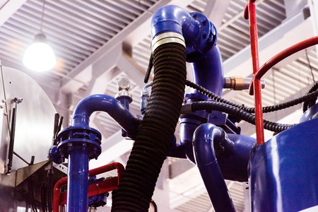 Drink water piping , Gate valves and reduction member. Pipe fittings joint with new screws and nuts. Repairing process to connect drink water supply.の写真素材