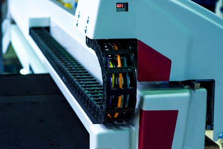 detail of large format roll printing machineの写真素材