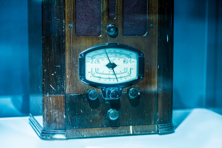antique radio on vintage background