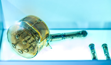 Hifi lamp audiophile amplifiers. Close-up view.の写真素材