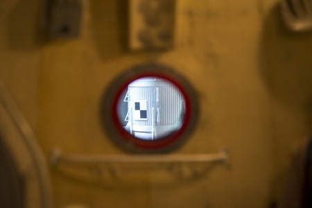 door in front of a nuclear reactorの写真素材