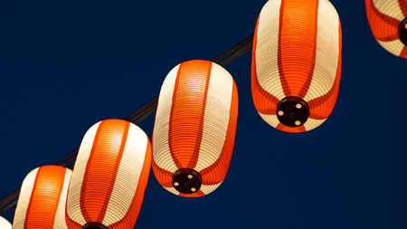 Paper lanterns has been in existent in china, japan and korea for centuries and they are usually made from light materialsの写真素材
