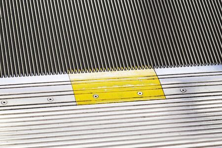 Close-up of moving escalator,motion blur