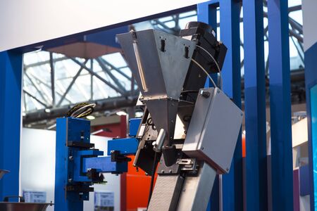 Large industrial woodworking machine closeの写真素材