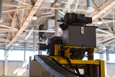 Large industrial woodworking machine close