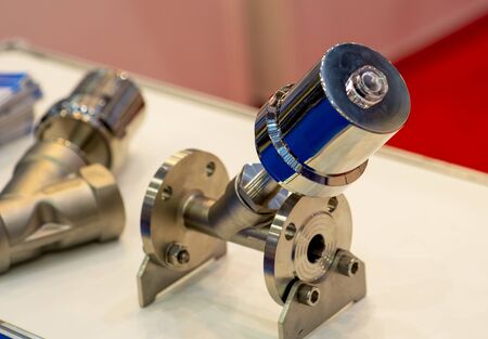 Custom-milled machine part made with CNC machineの写真素材