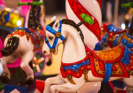 Carousel. Carnival Horses. Carousel. Horses on a carnival Merry Go Round.の写真素材