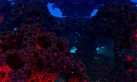 Fractal background of coral mountains. Fantasy Alien Landscape - 3D Rendering.の写真素材