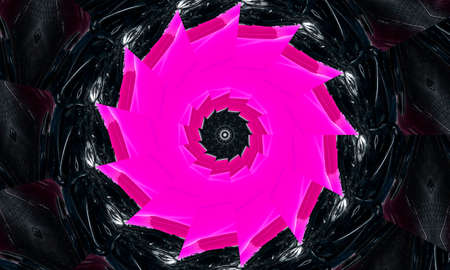 Pink kaleidoscope flower seamless kaledoscope texture or pattern, Good for wrapping paper, backgrounds, wallpaper and textile printsの写真素材