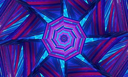 Star kaleidoscope background. Beautiful multicolor kaleidoscope texture. Unique kaleidoscope design, unique shape, wonderful texture, purple abstract pattern.の写真素材