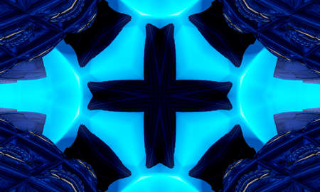Mystical cross on a dark blue background mystical image different signs. Best background artwork for...