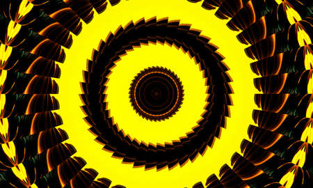 Yellow Textured colorful symmetrical cirlce pattern for textile, ceramic tiles and design
