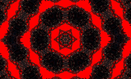 Kaleidoscope background. Abstract fractal shapes. Beautiful satanic kaleidoscope texture. Fantasy...