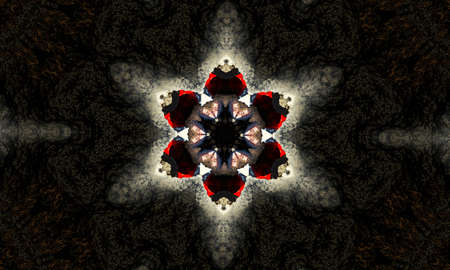 Geometric Thai pattern mixed art, polynesian art, mandala art. In the shape of hexagons, triangles...